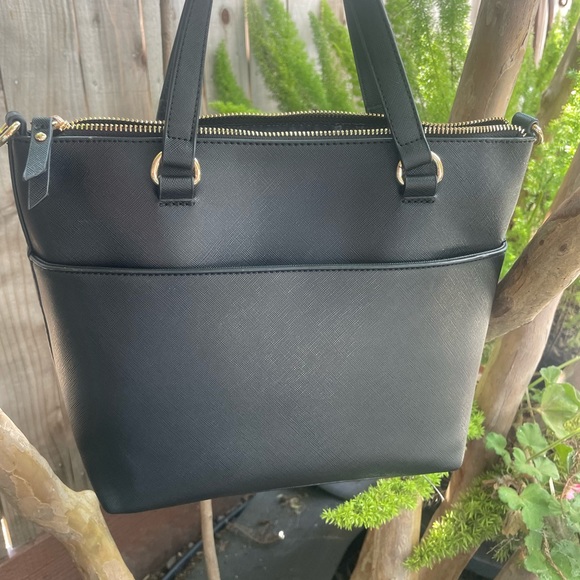 Lovely Anne Klein Tote with a Green Tree Frog on Bird of Paradise Art added - Picture 2 of 6